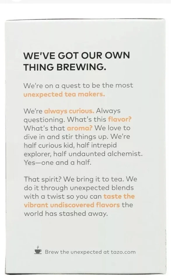 Tazo Organic Spicy Ginger Herbal Tea Bags 20 Count Caffeine Free(2 Pack) 7/19/25 - Image 2 of 2