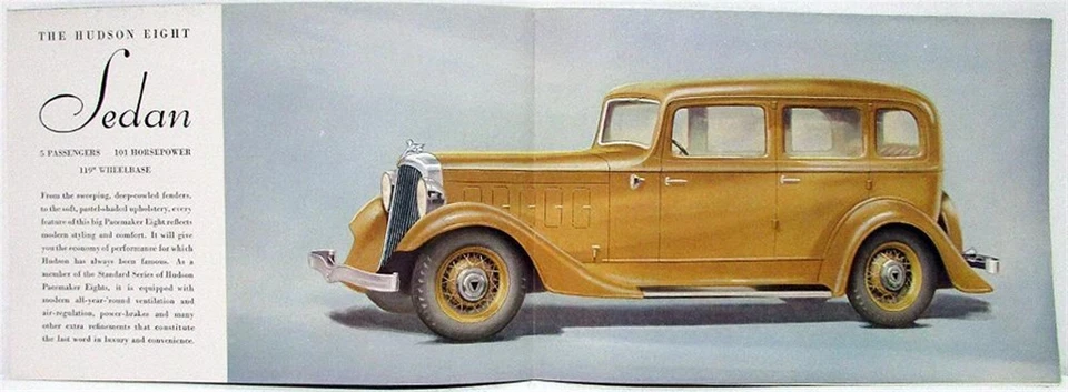 1933 Hudson Pacemaker Eight Standard Series Sales Folder - Image 2 of 4