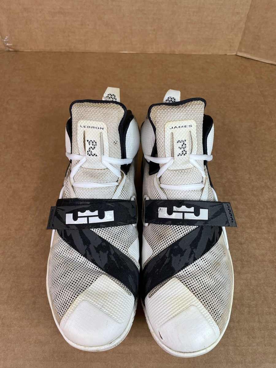 Size 11.5 - Nike LeBron Soldier 9 Premium White Black for  display picture 2