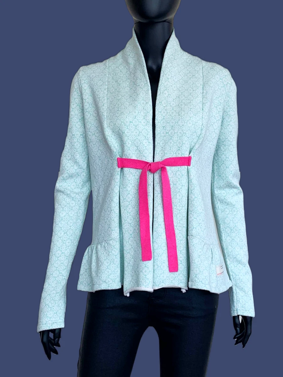 ODD MOLLY M315 654 Long Sleeve Tie up Canna Cardigan Sweater in