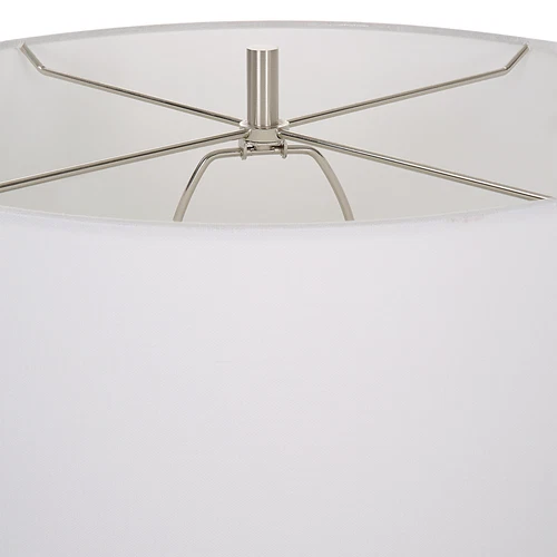 Contemporary White Faux Marble Sculpture Table Lamp 32 in Organic Shape Modern - Picture 8 of 8