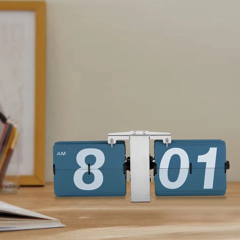 Retro Flip Desk Clock Classic Mechanical Digital Display Battery Powered 12 Hour - Image 4 of 4