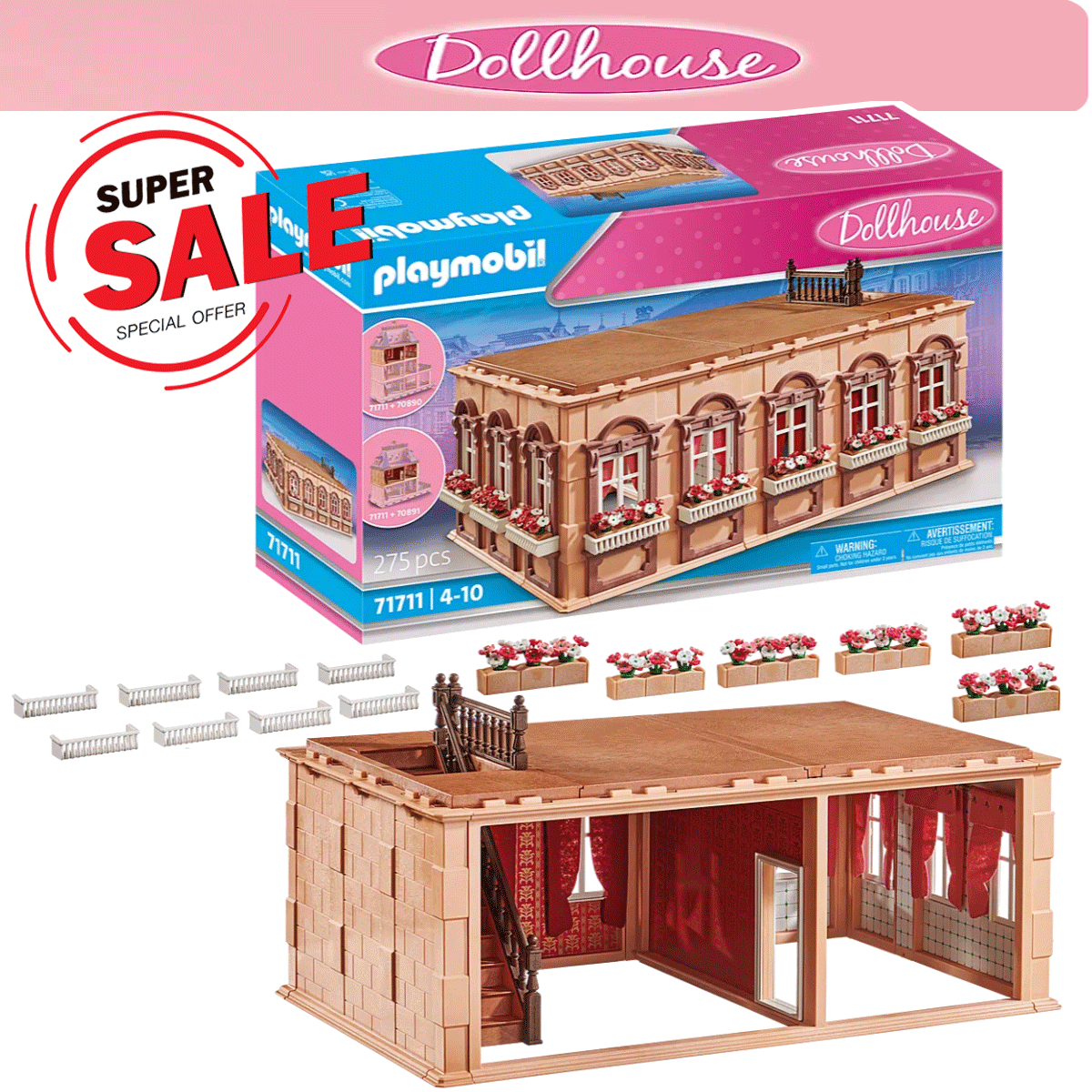 Playmobil 71711 Victorian Dollhouse Floor Extension – Mansion Add