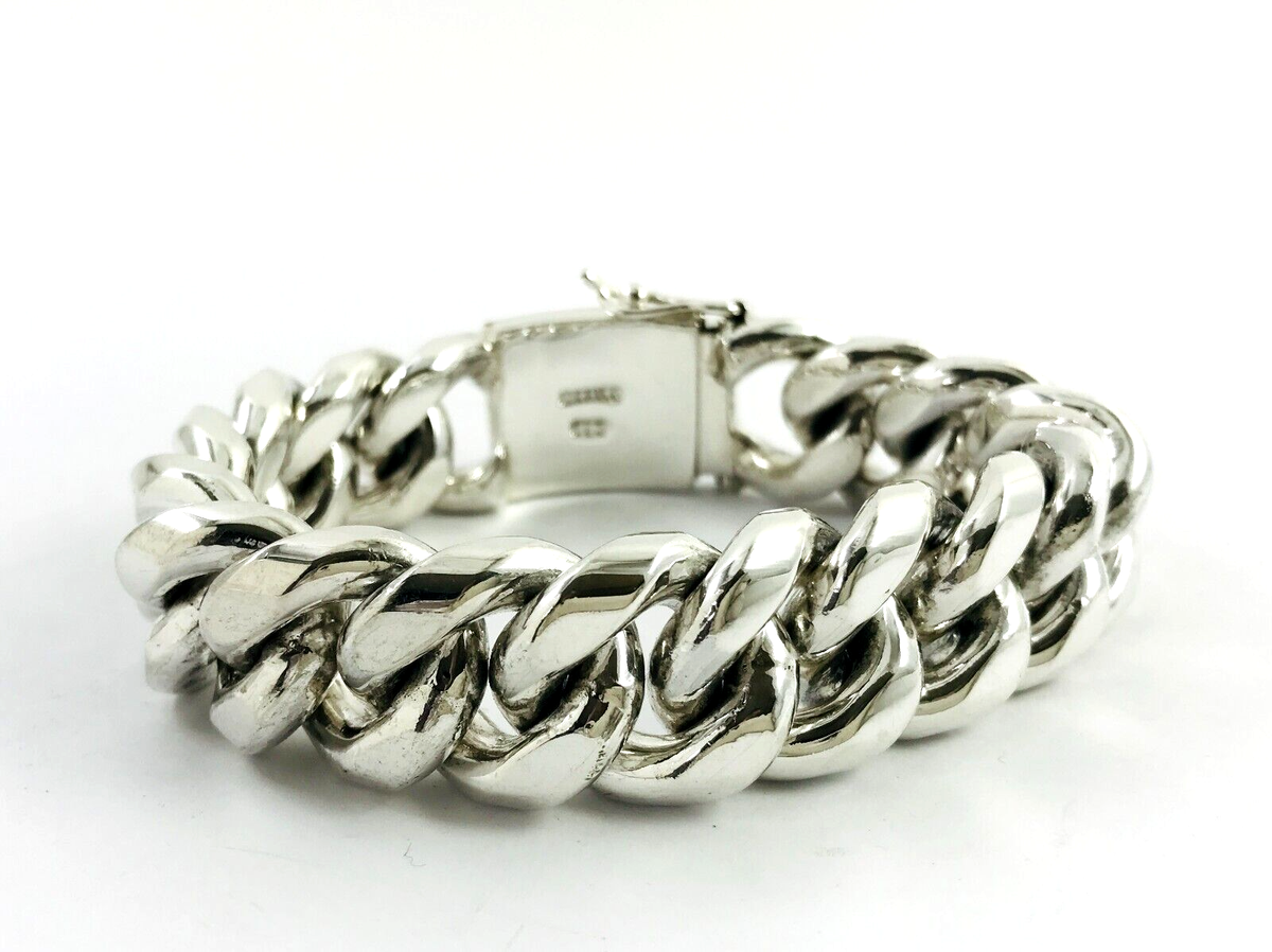 アクセサリー MEXICO SILVER 925 BRACELET Handmade Taxco Mexican 925 Sterling Silver Chain Bracelet