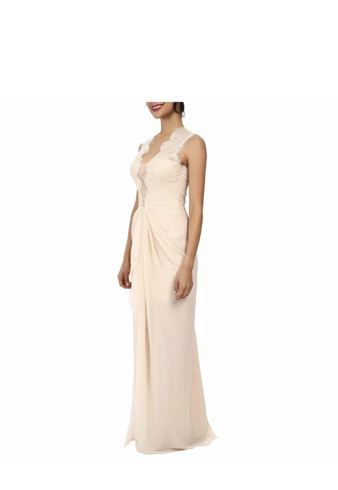 Новый с Ярлыками Bcbg бренди без рукавов v-образным вырезом кружева лиф иллюзия вечернее платье шифона - Изображение 2 из 4