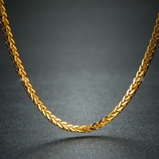 Collana donna in oro giallo 18 kt maglia di grano 1,2 mm catenina 18"L