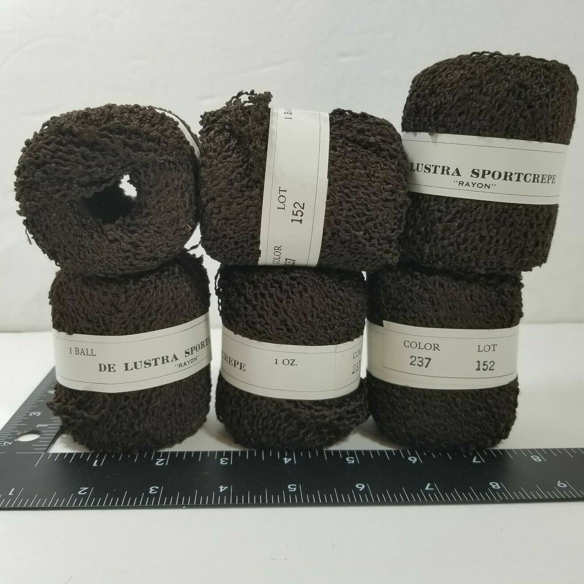6 RAYON De Lustra SportCrepe 1oz ea = 6oz total Crochet