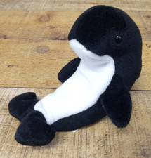 USED - TY Beanie Baby - WAVES the Whale 7 inch 