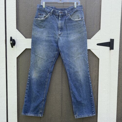 Vintage 80s 90s Lee Jeans 34x29 Faded Blue Denim … - image 1