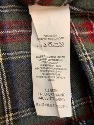 LL Bean Men's Gray Plaid Flannel Shirt Size XXL-REG Traditional Fit 100%Cotton - Picture 10 of 10
