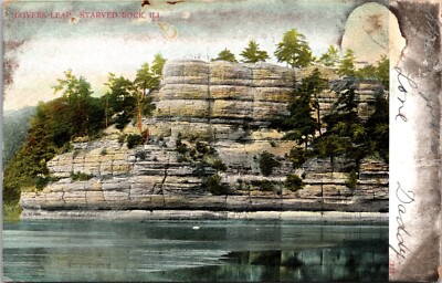 Lovers Leap Starved Rock ILLINOIS UNDIVIDED BACK postmarked 1906 POSTCARD D6