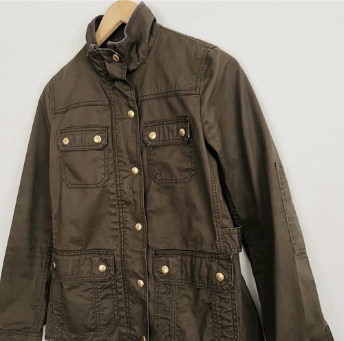 J. Crew Relaxed Boyfriend Feldjacke XS gewachst braun Utility Baumwolle Herbst Damen - Bild 6 von 9