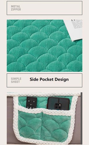 Thicken Velvet Quilted Bed Cover Quick Warm Coral Fleece Quilting Mattress Cover - Picture 23 of 33