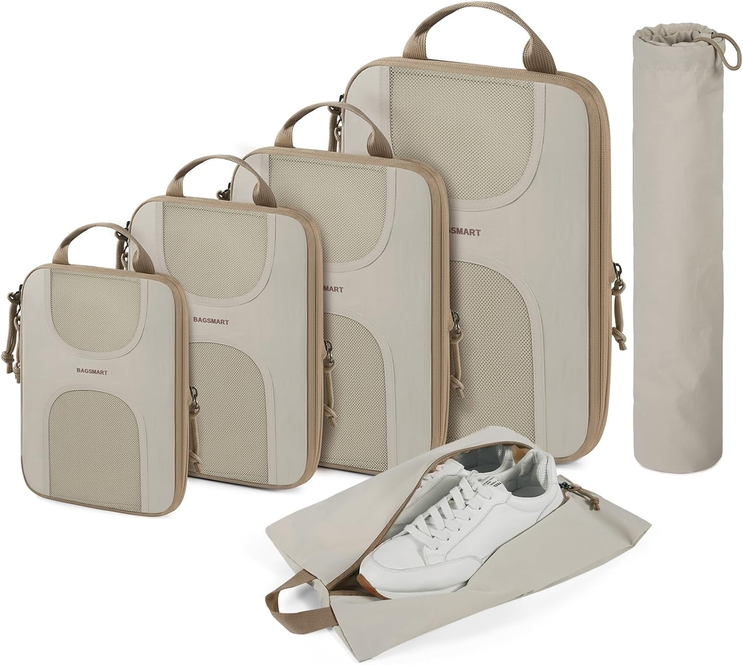 Compression Packing Cubes for Travel,  6 Set Packing Cubes for Suitcases, Lightw-image