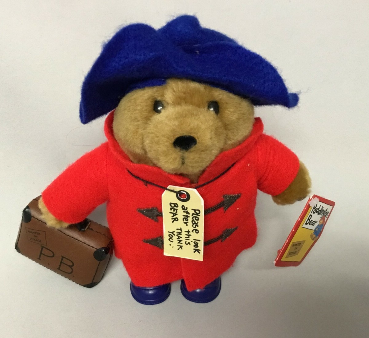 Paddington Bear 2005 Augusta du Bay Teddy Red Coat Blue Hat Plush