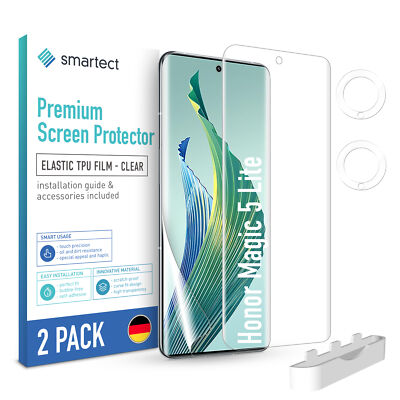 2x TPU Schutzfolie Klar für Honor Magic 5 Lite + 2x Kameraschutz Panzerfolie