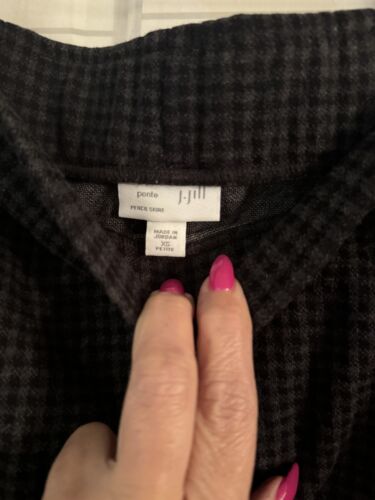 J.Jill J Jill Houndstooth Ponte Knit Pencil Skirt Sz XS Pull On Stretch $69 NWT - Picture 3 of 8
