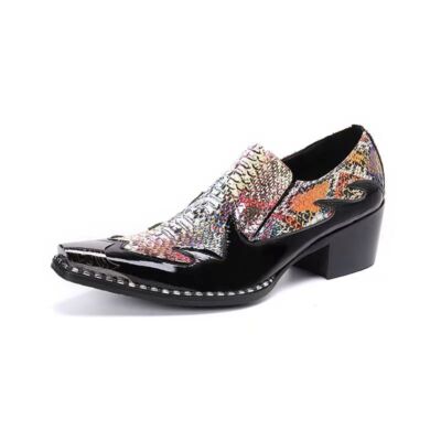Men's Leather Derby Shoes,Punk Rock Casual Shoes ,Slip On,Loafer shoes