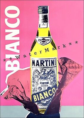 Vintage Alcohol poster reproduction. Martini