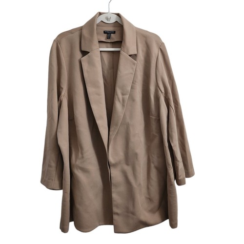 Eileen Fisher Jacket 3X Tan Bramble Flex Tencel Notch Collar Ponte Italian Yarn