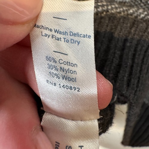 Marine Lagenlook Enzo Kontrast Rundhalsausschnitt Strickpullover Herren Größe Small S grau anthrazit - Bild 7 von 9