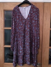 Boden Tiered Dress Paisley Print Boho Size 14