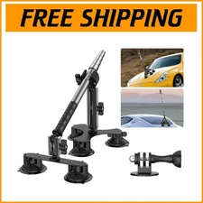 Dynamic Suction Mount with Extended Selfie Stick for GoPro & Insta360 Cameras
