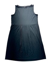 Sleek Charcoal Gray Draped Knee Length Business Dress With Pleated Skirt #9559