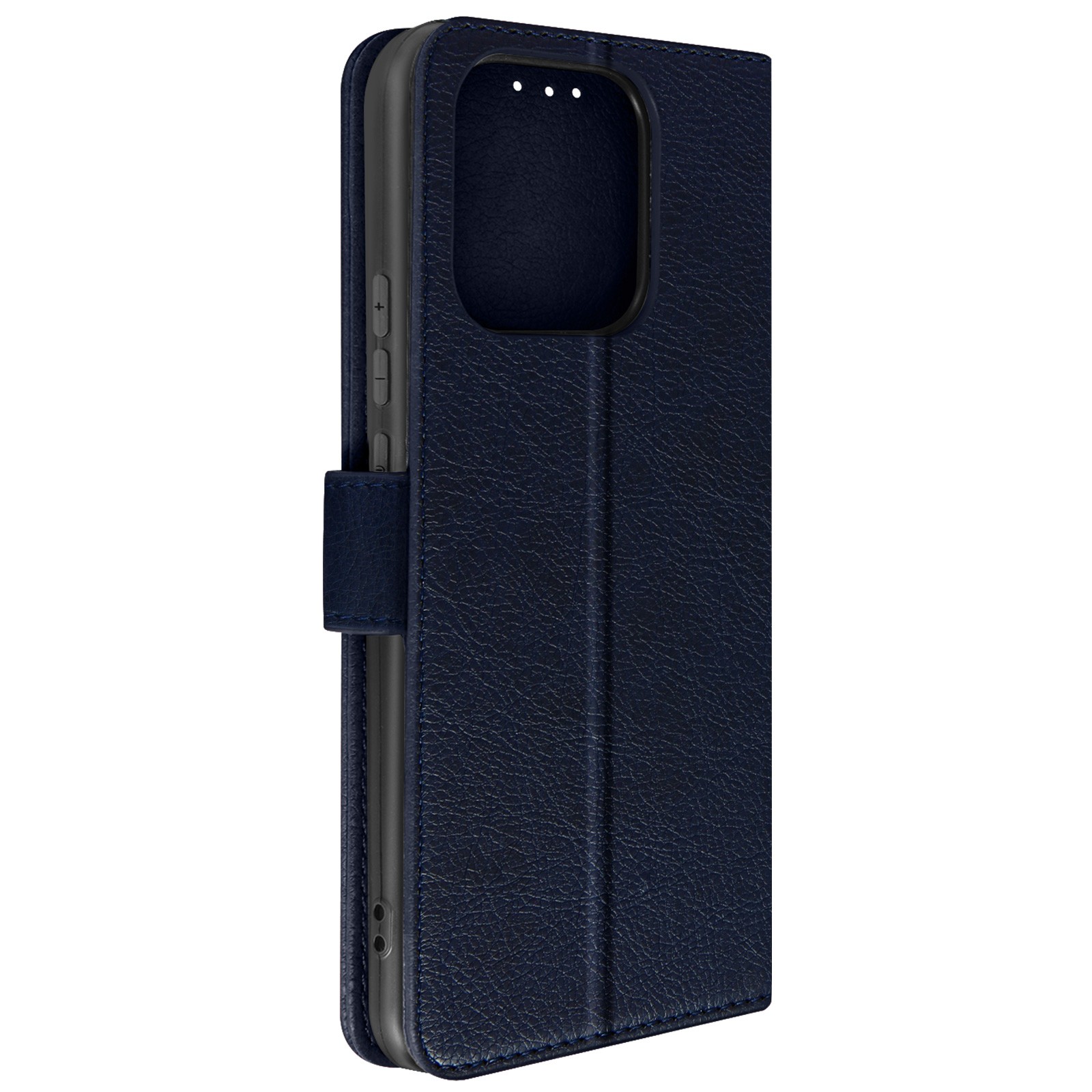 Étui clapet Redmi 12C Avizar style grainé Chesterfield bleu