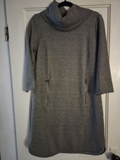 Nine West Gray Cowl Neck Front Pockets Below Knee Dress Size Small