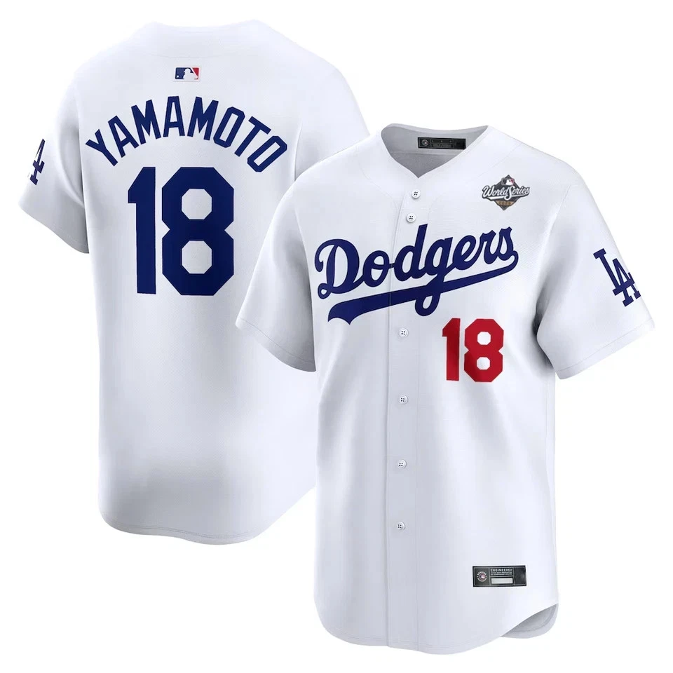 Yoshinobu Yamamoto #18 Dodgerss 2025 World Series Home Printed Player Jersey