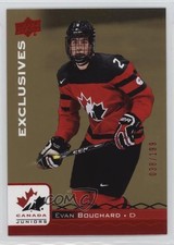 2017 Upper Deck Team Canada Juniors Exclusives Red 38/199 Evan Bouchard #69 m7v