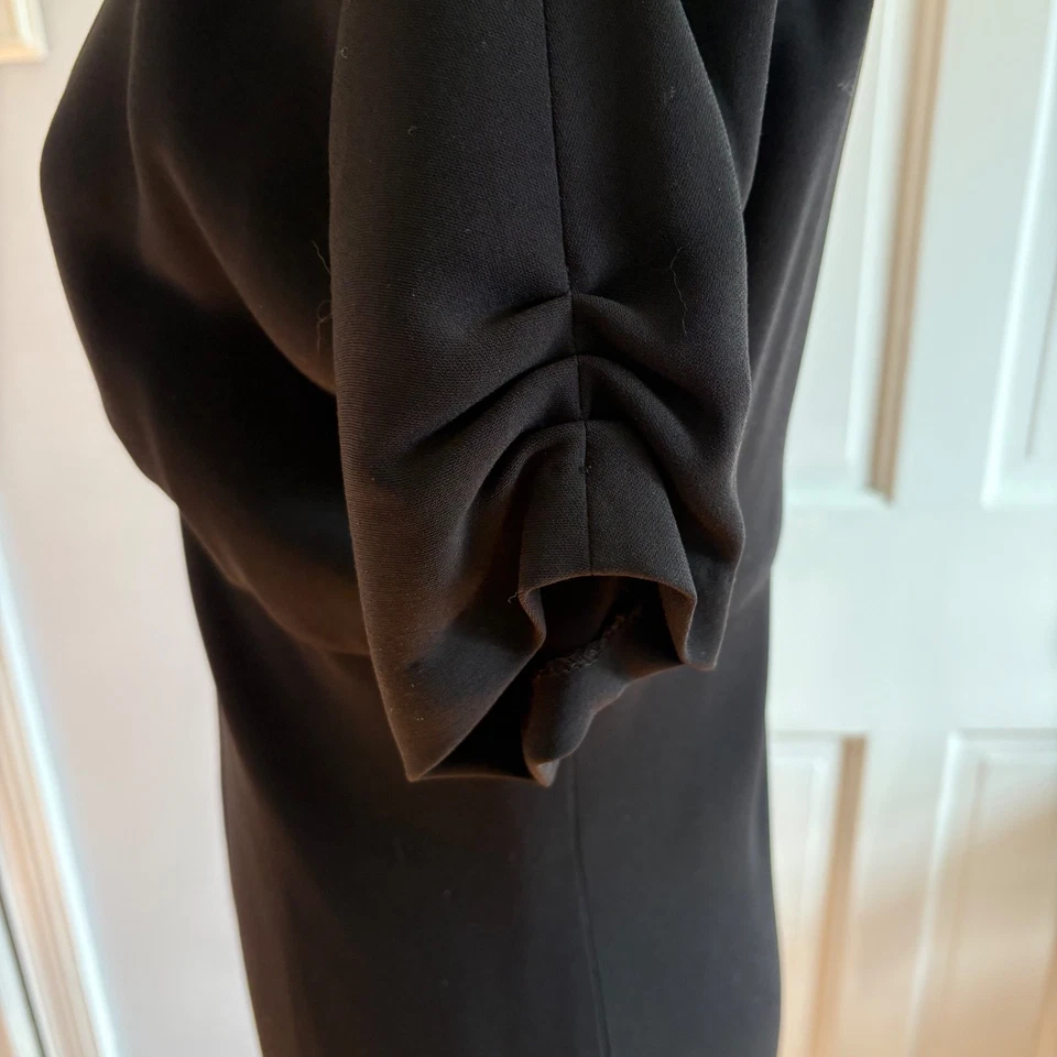 Vestido Jones New York Talla 10 Negro Cuello en V Midi Vestido de Cóctel Forrado Fiesta Año Nuevo Foto 3 de 4