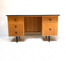 Vintage Retro Mid Century Danish Blonde Oak 1960s Modernist Scandinavian Desk