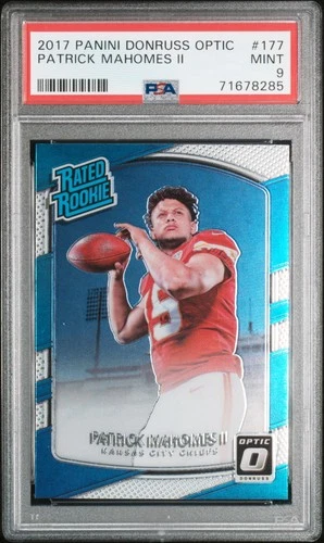 PSA 9 2017 Panini Donruss Optic #177 Patrick Mahomes II Chiefs Rated Rookie