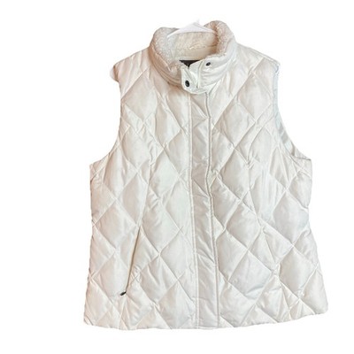 Ken Cole Reaction Women's XL White Puffy Long Vest 60% Down 22x26