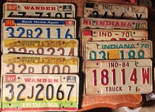 10 Vintage Indiana License Plate Lot Tag Mancave Wall Decor Project Art 70 80