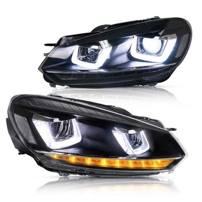 VLAND Projector LED Headlights Assembly for Golf 6 VW 2010 2011 2012 2013 2014