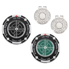 2Pcs Golf Green Reader, Golf Ball Marker with Cap Clip, Black, Dark Green