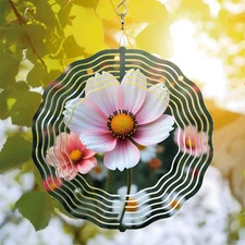 Vibrant Metal Hanging Wind Spinner with Circular Pattern Design for Yard &Garden