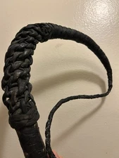Vtg Braided Black Leather Whip BDSM 34”