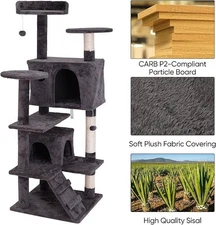 54in Multi-Level Cat Tree Tower Furniture Activity Center with Scratching Posts