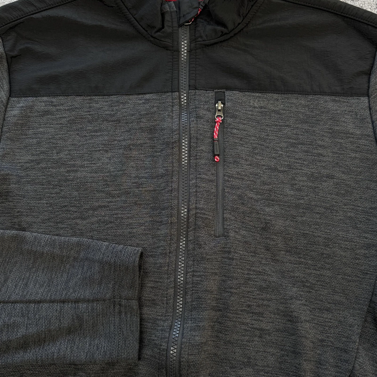 Orvis Jacket Mens M Gray Windbreaker Lined Full Zip Pockets Collared