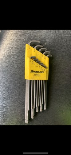 Snap On 13 pc SAE L-Shaped Stubby Ball Hex Wrench Set (0.05–3/8")