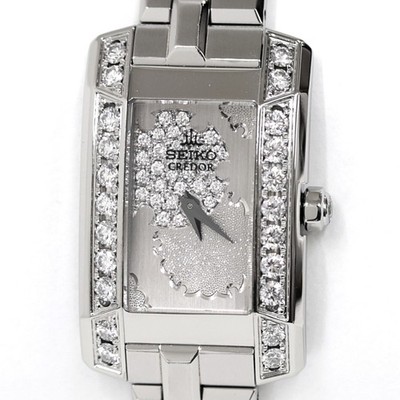 SEIKO Credor GSWE911 Norde J Snowflake Quartz Diamond Dial Bezel Used /w Box