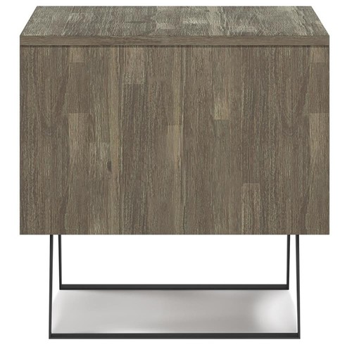 Lowry SOLID WOOD & Metal 22"WD. Square Modern End Side Table in Distressed Gray - Picture 9 of 9