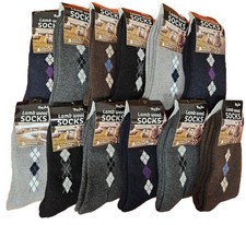 Men Wool Socks Size 10-13 Winter Warm Lamb Wool Socks, Stocking Stuffers,12-Pack