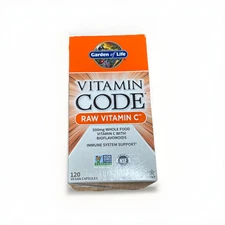 Garden of Life Vitamin Code Raw Vitamin C 120 Vegan Capsules 500mg Exp 07/2026