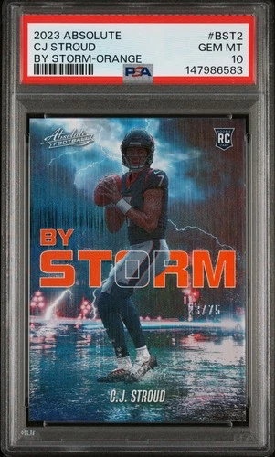 2023 PANINI ABSOLUTE BY STORM ORANGE #BST2 CJ STROUD 23/75 PSA 10