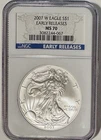 2007-W (MS70) American Silver Eagle $1 ASE NGC - Early Releases
